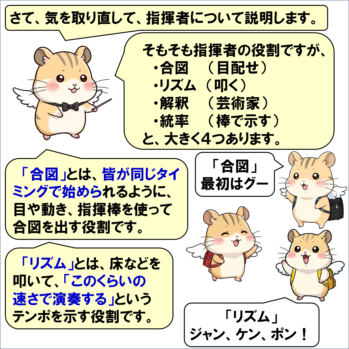 楽器解説４コマ漫画、指揮者