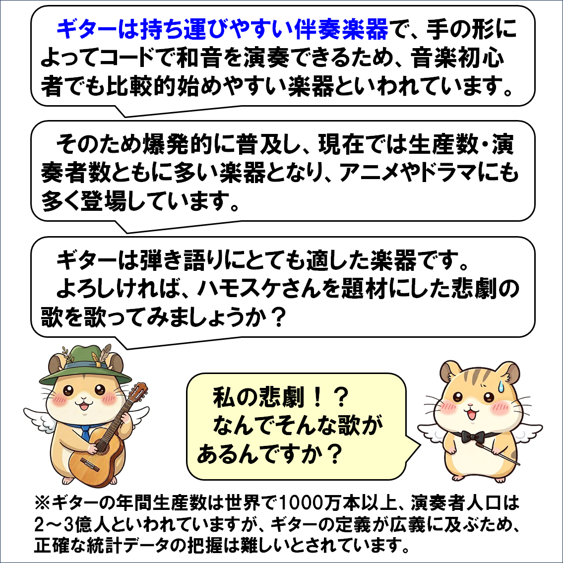 楽器解説４コマ漫画、ギター