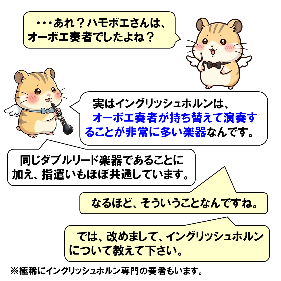楽器解説４コマ漫画、イングリッシュホルン