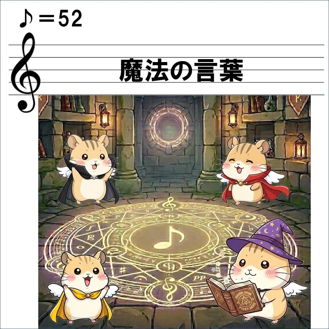 音楽解説４コマ漫画、反復記号