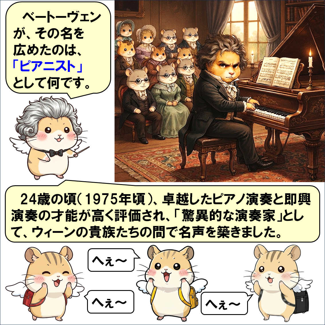 作曲家解説４コマ漫画、ベートーヴェン①