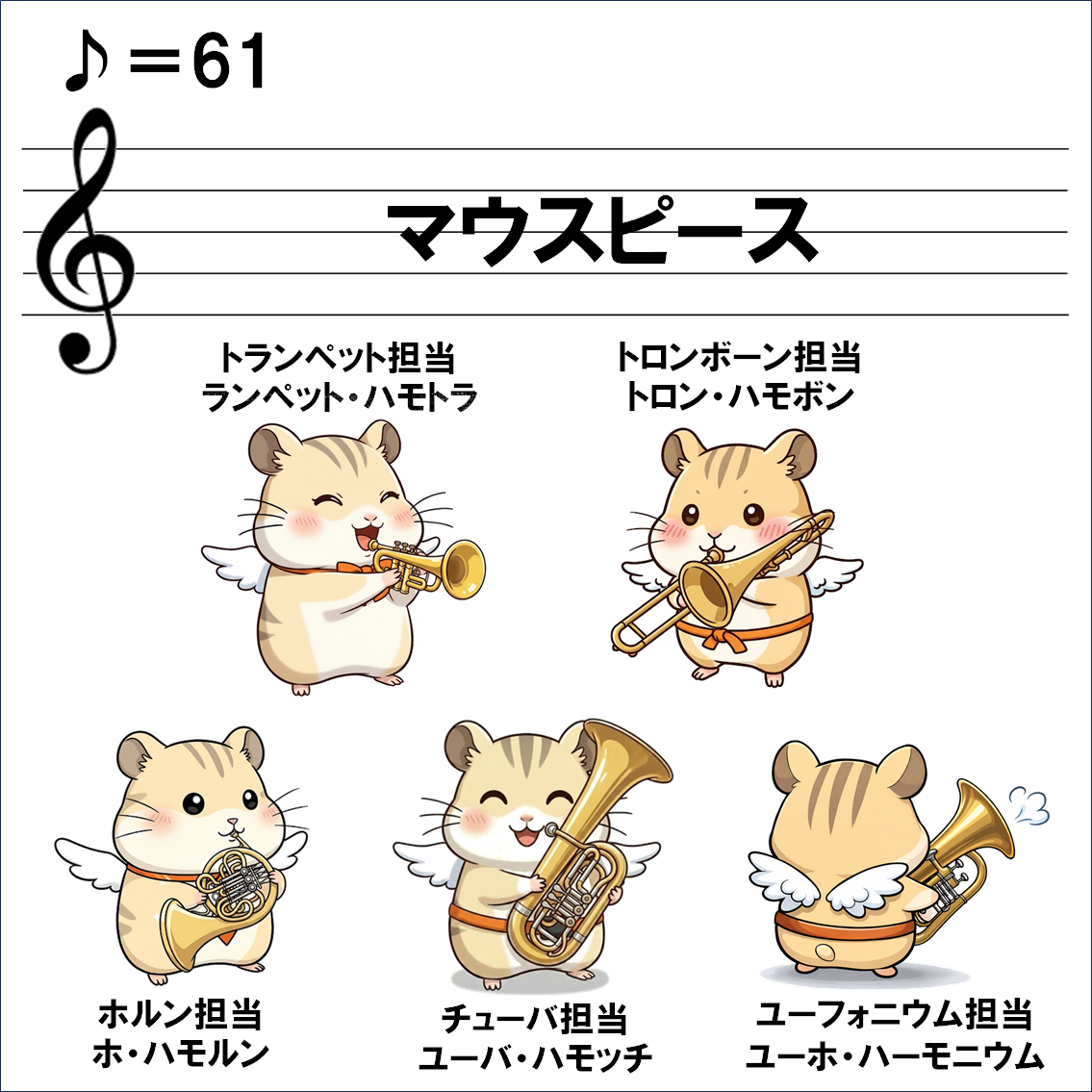楽器解説４コマ漫画、マウスピース